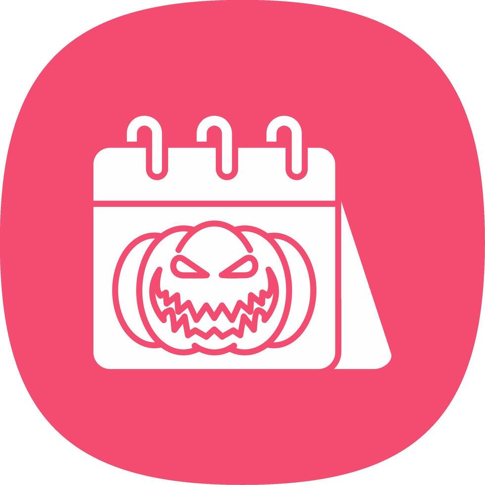 Halloween Glyph Curve Icon vector