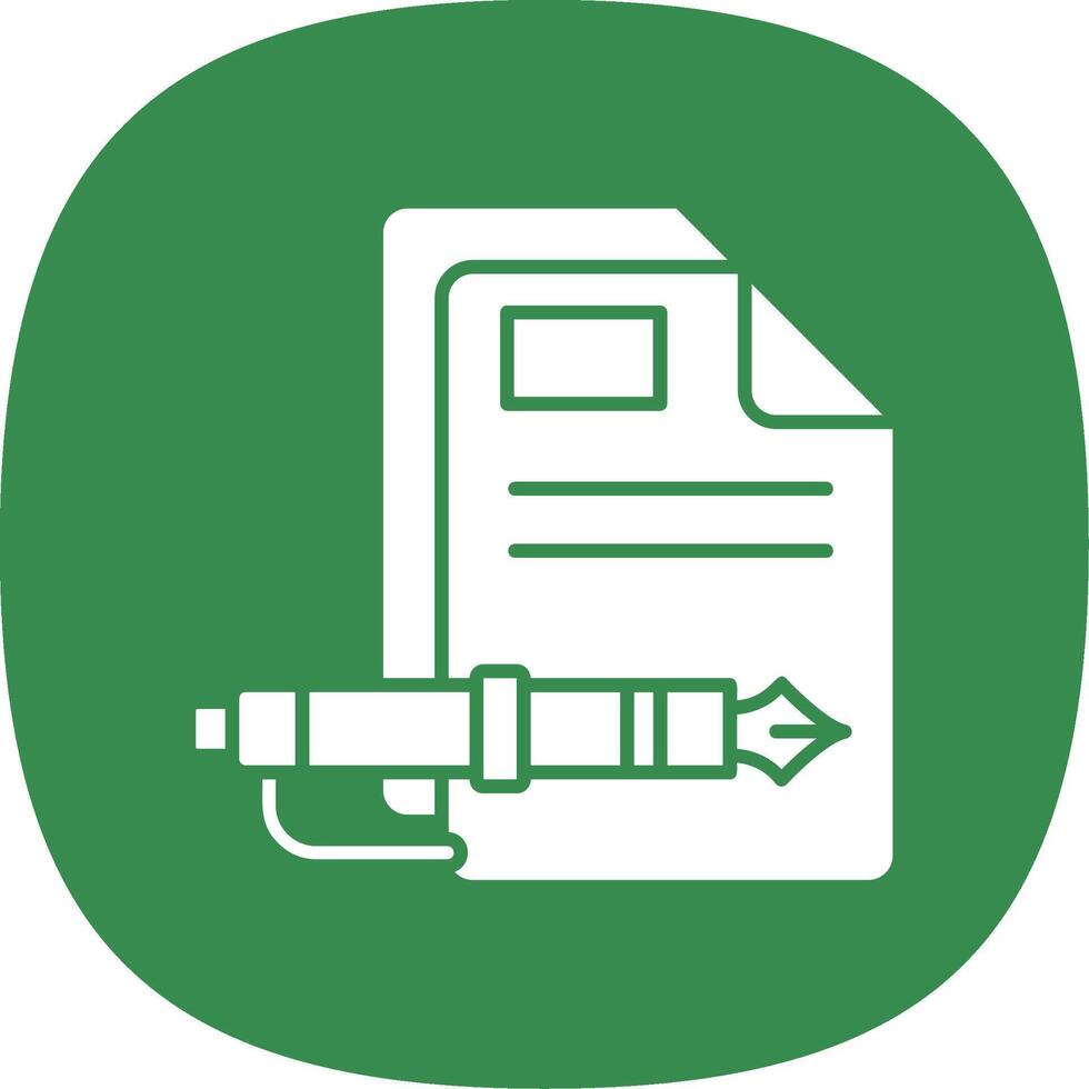 Document Glyph Curve Icon vector