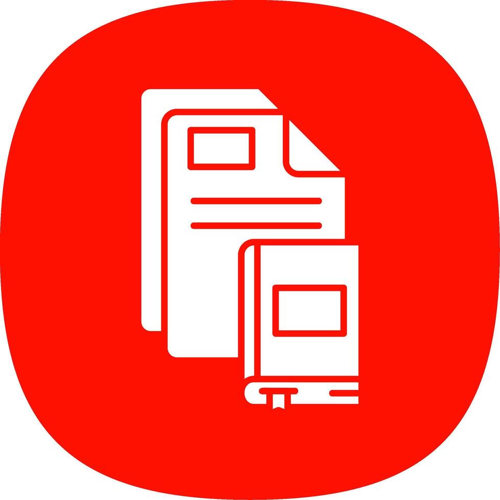 Ebook Glyph Curve Icon vector