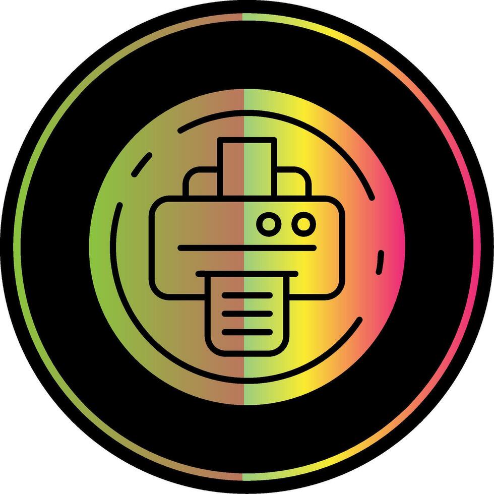 print Glyph Due Color Icon vector