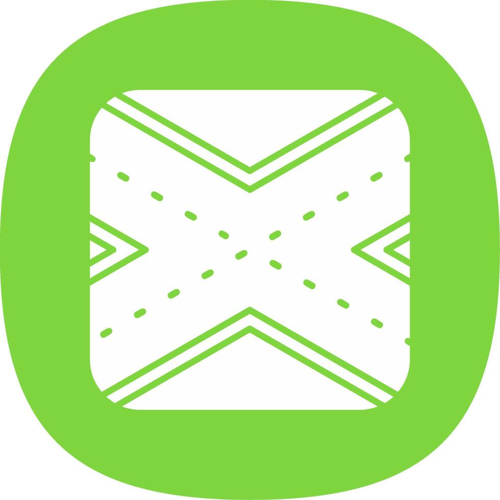 Runway Glyph Curve Icon vector