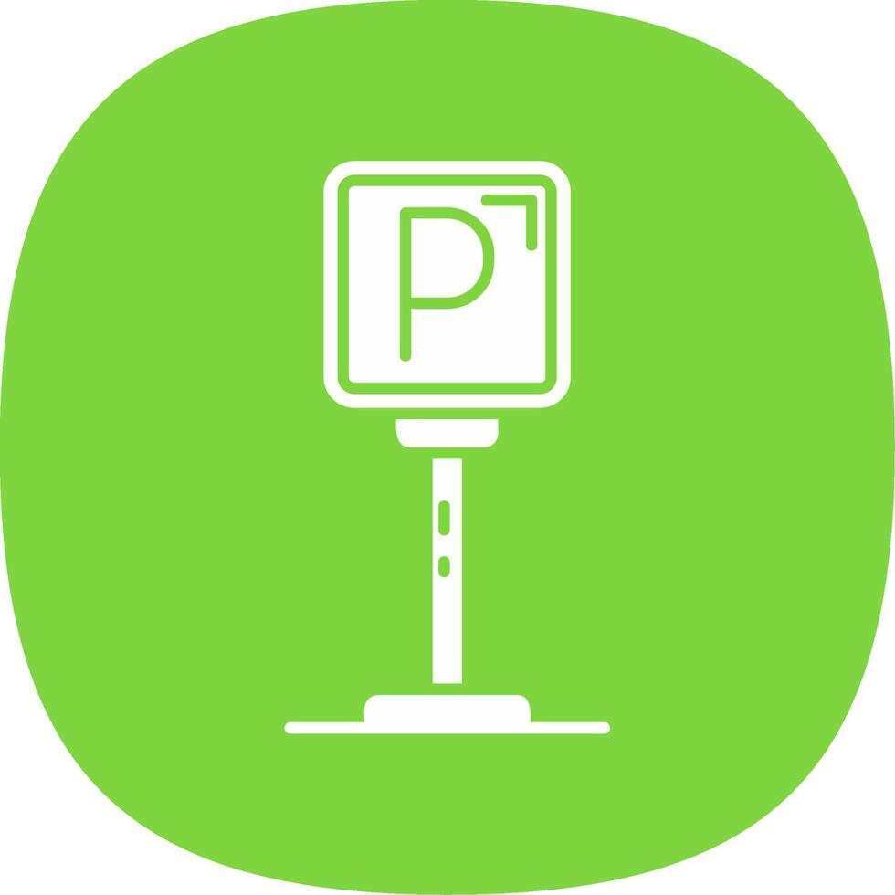 Parking Glyph Curve Icon vector