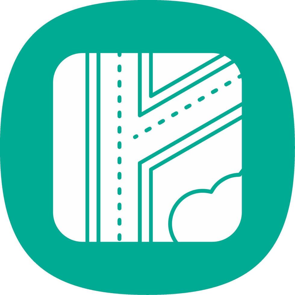 Road Glyph Curve Icon vector
