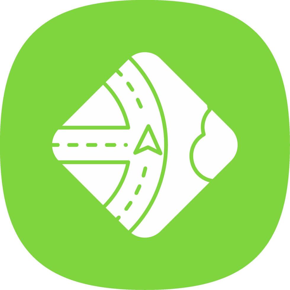 Navigation Glyph Curve Icon vector