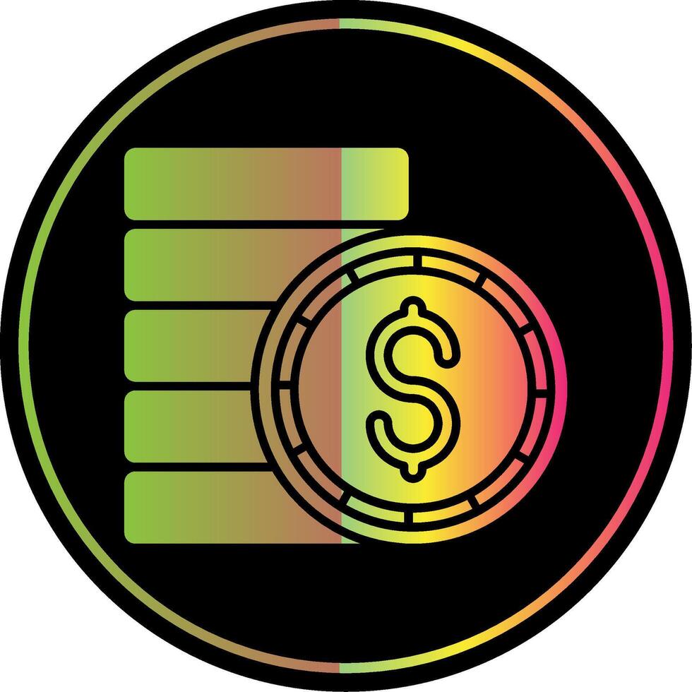 Coin Glyph Due Color Icon vector
