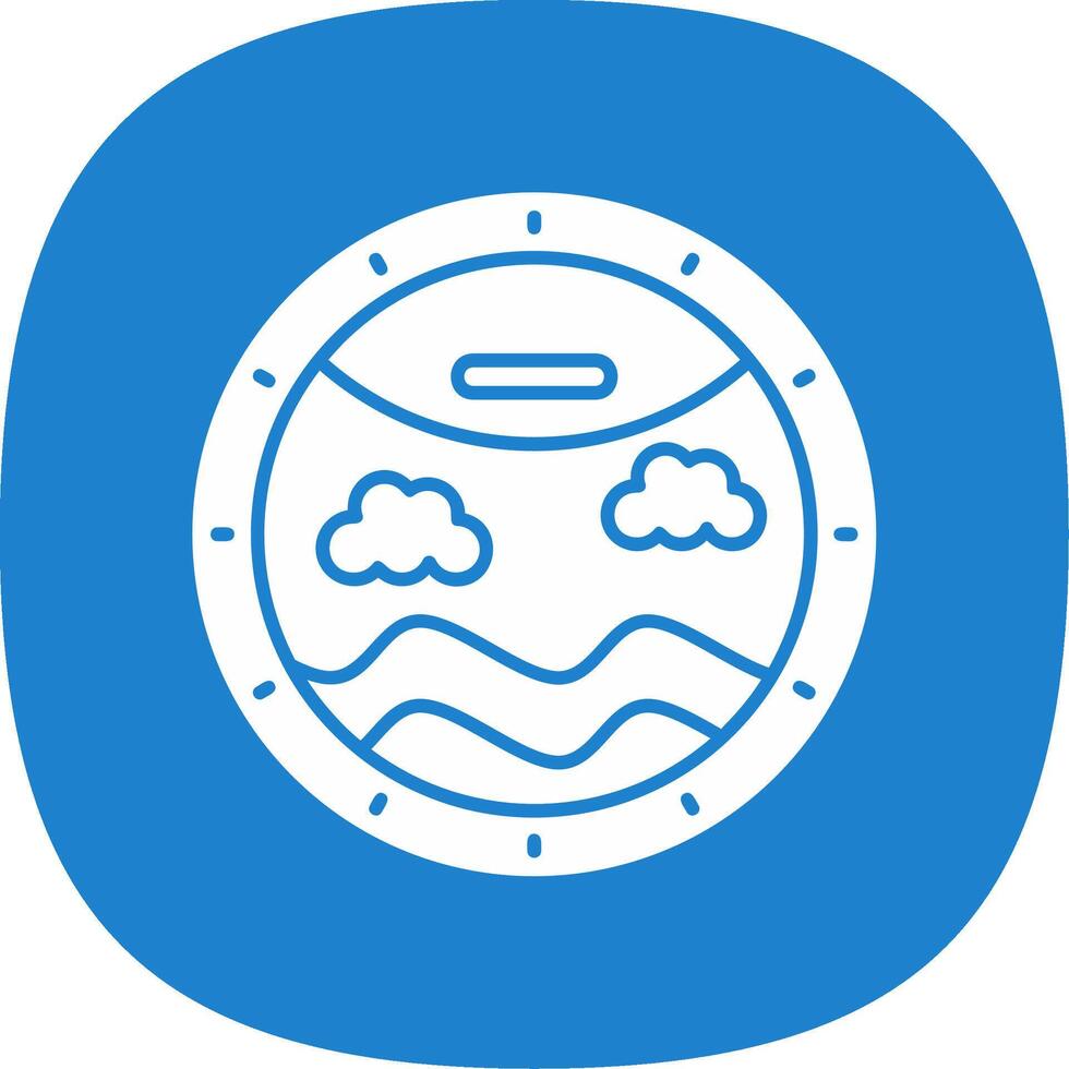 Porthole Glyph Curve Icon vector