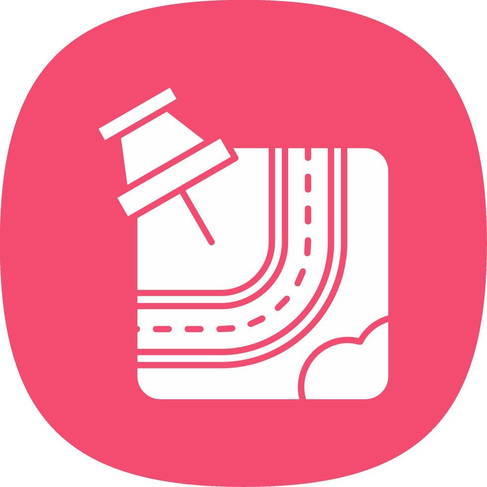 Mark Glyph Curve Icon vector
