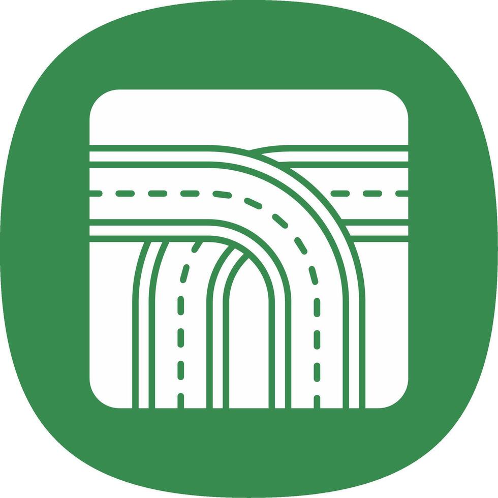 Crossing Glyph Curve Icon vector