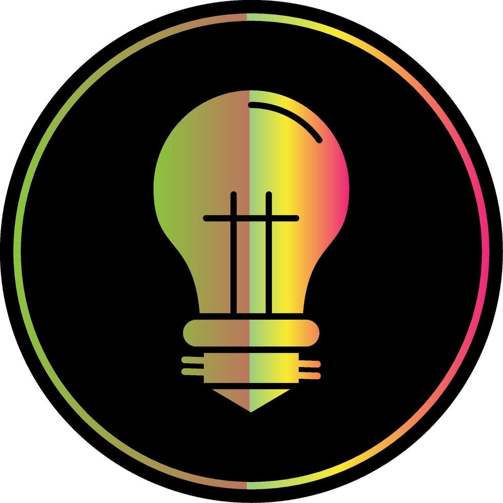 Bulb Glyph Due Color Icon vector