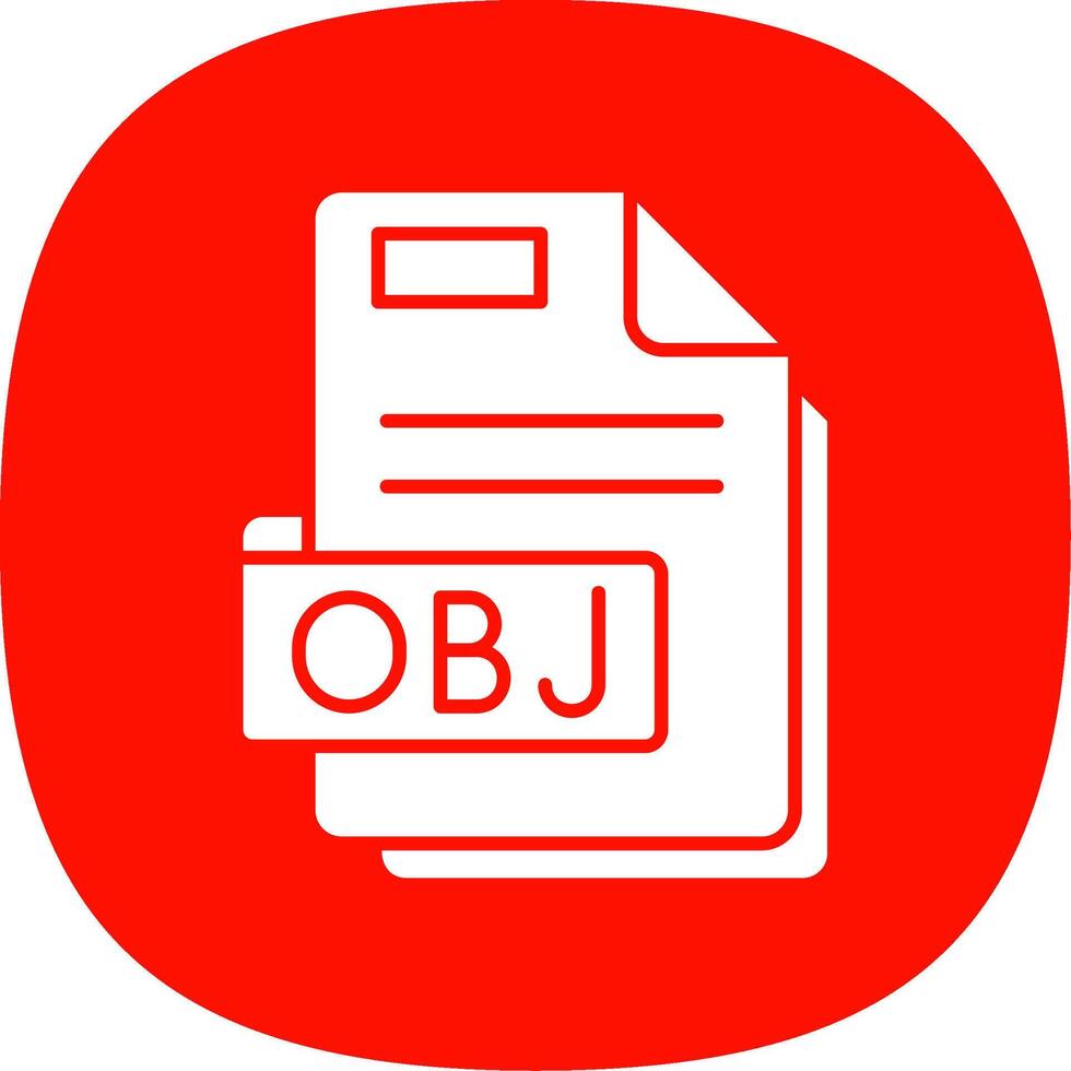 Obj Glyph Curve Icon vector