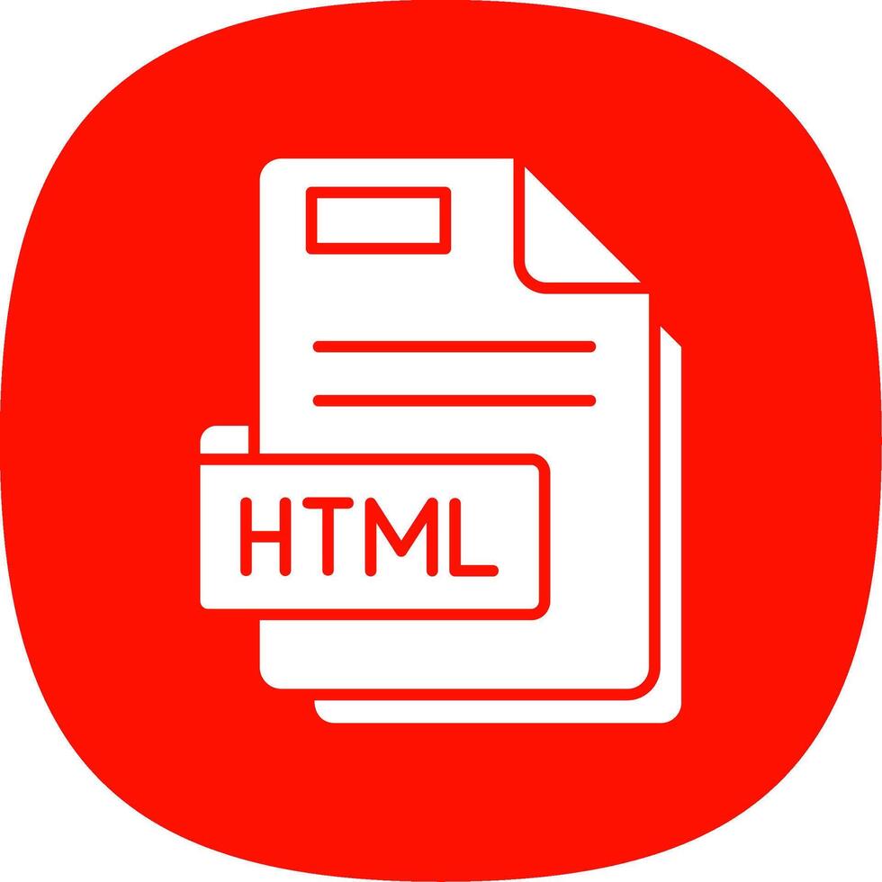 Html Glyph Curve Icon vector