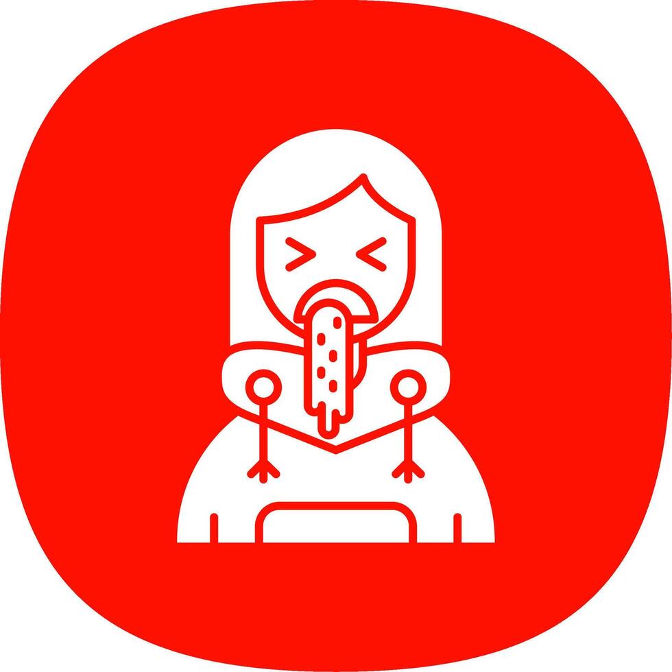 Vomit Glyph Curve Icon vector