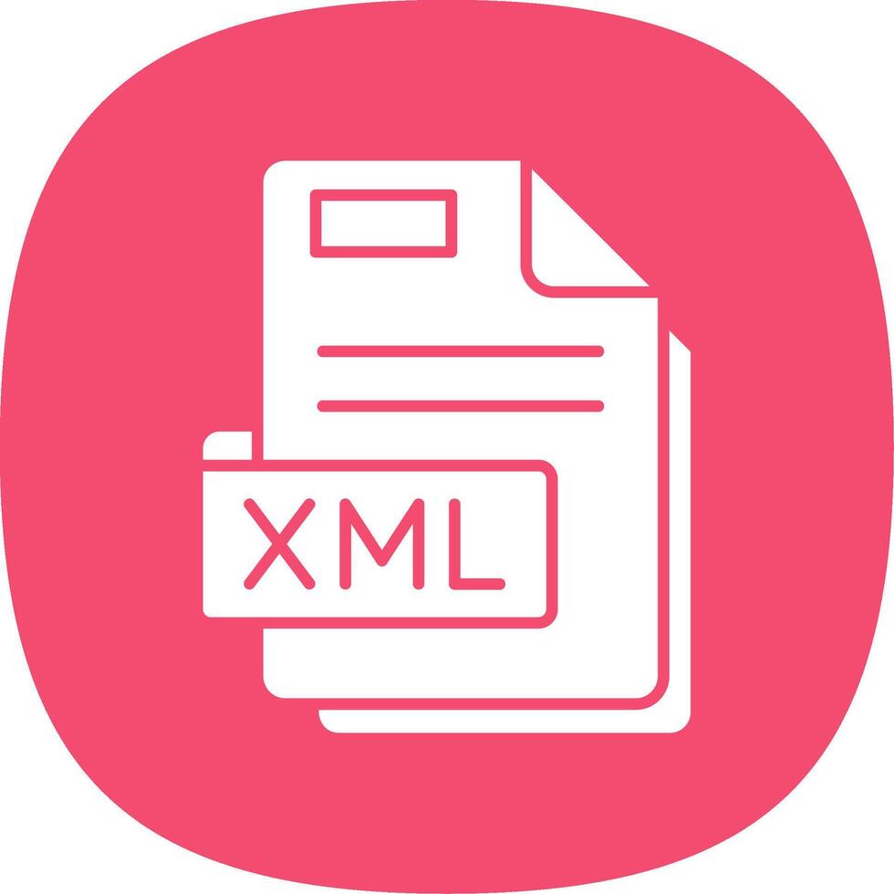 Xml Glyph Curve Icon vector