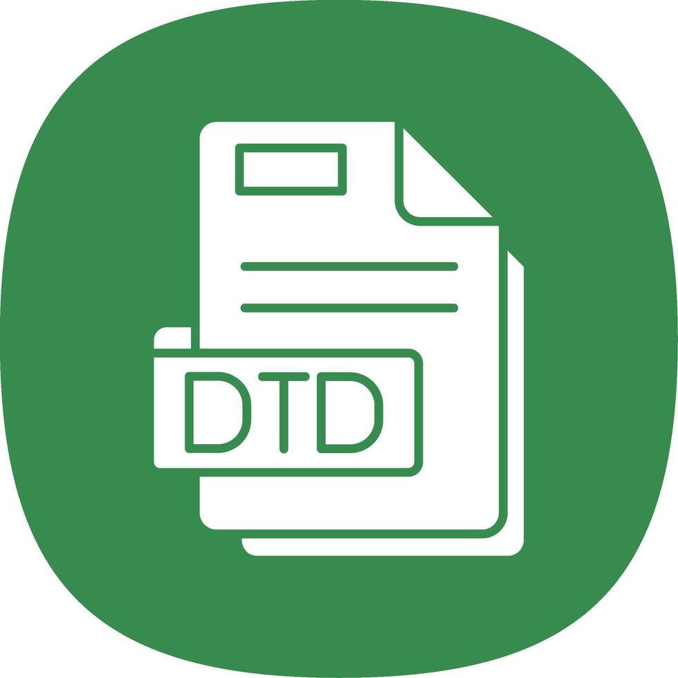 Dtd Glyph Curve Icon vector