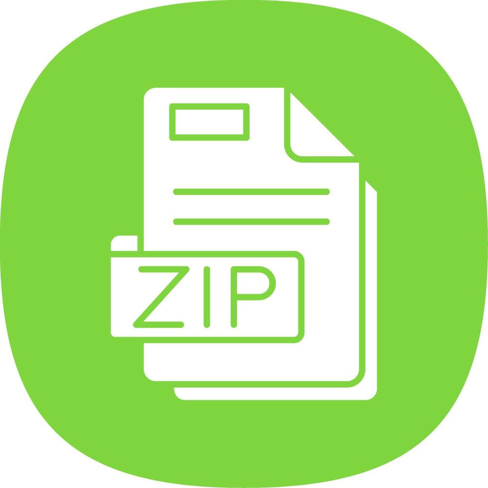 Zip Glyph Curve Icon vector