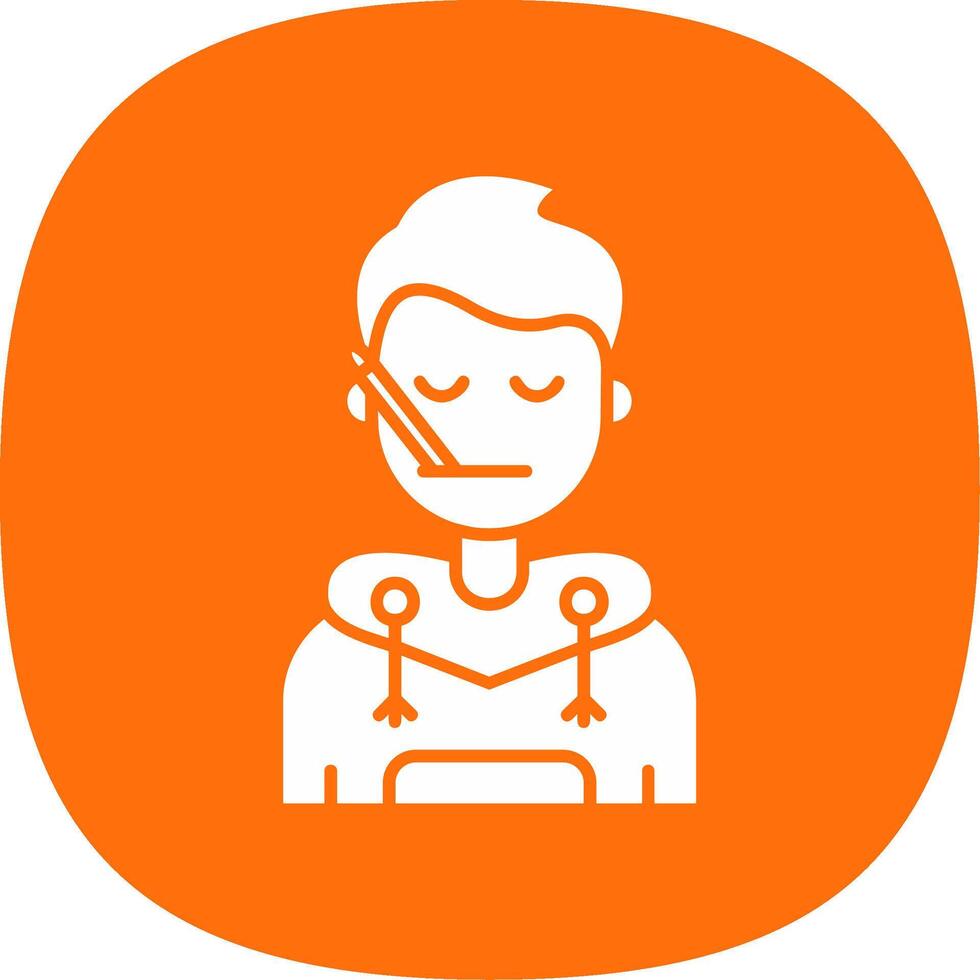 Sick Glyph Curve Icon vector