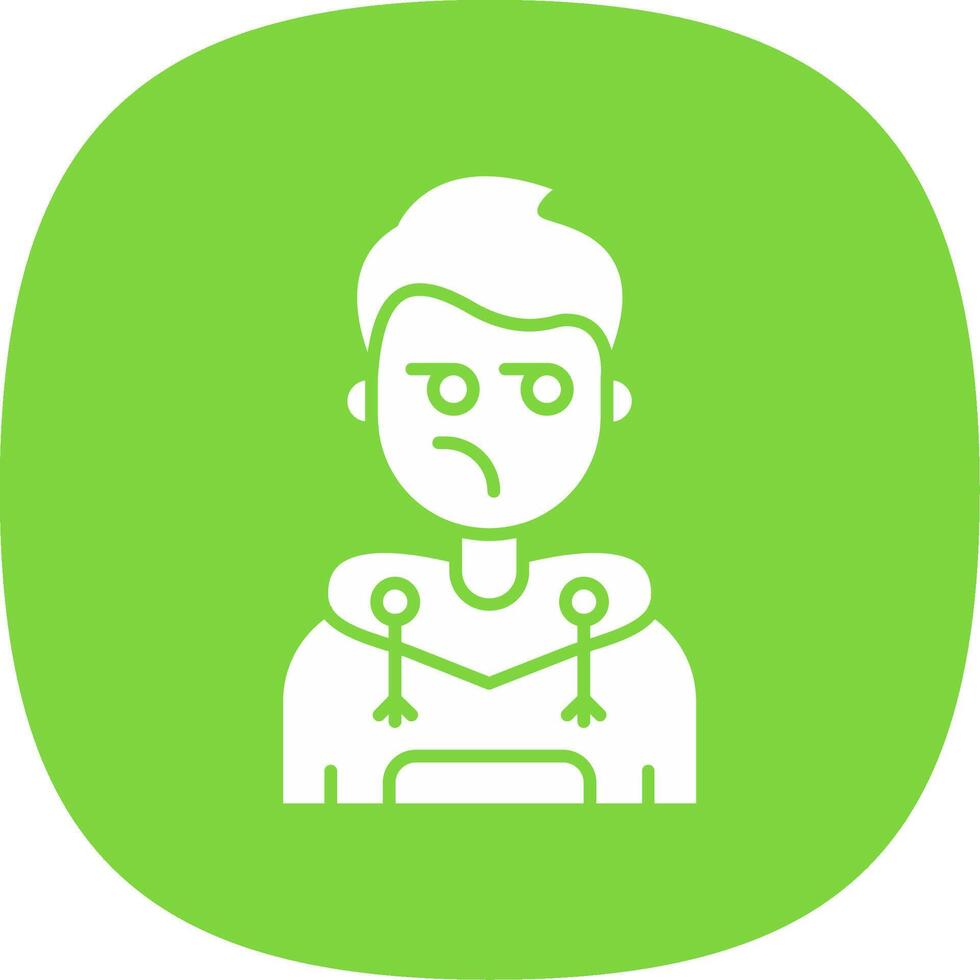 Suspicious Glyph Curve Icon vector