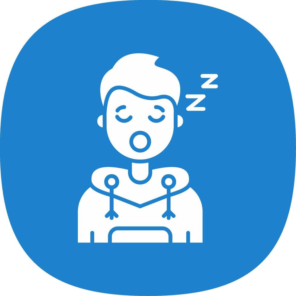 Sleep Glyph Curve Icon vector