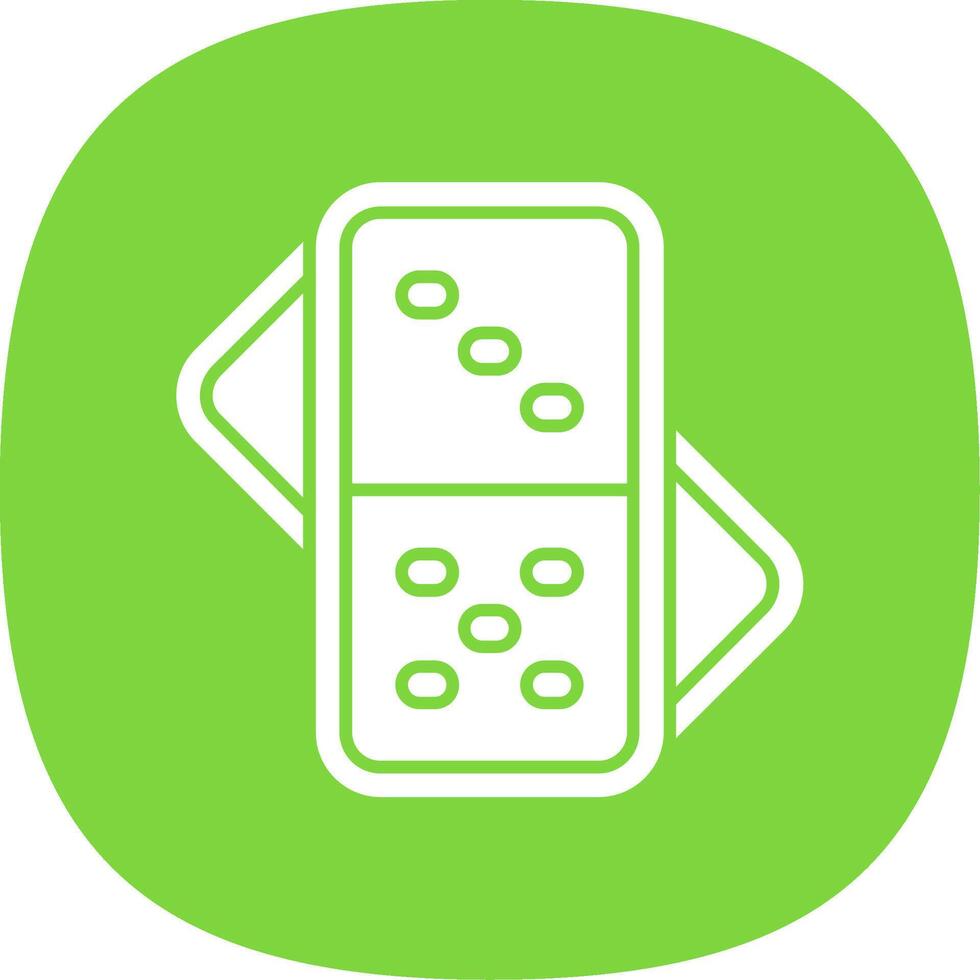 Domino Glyph Curve Icon vector