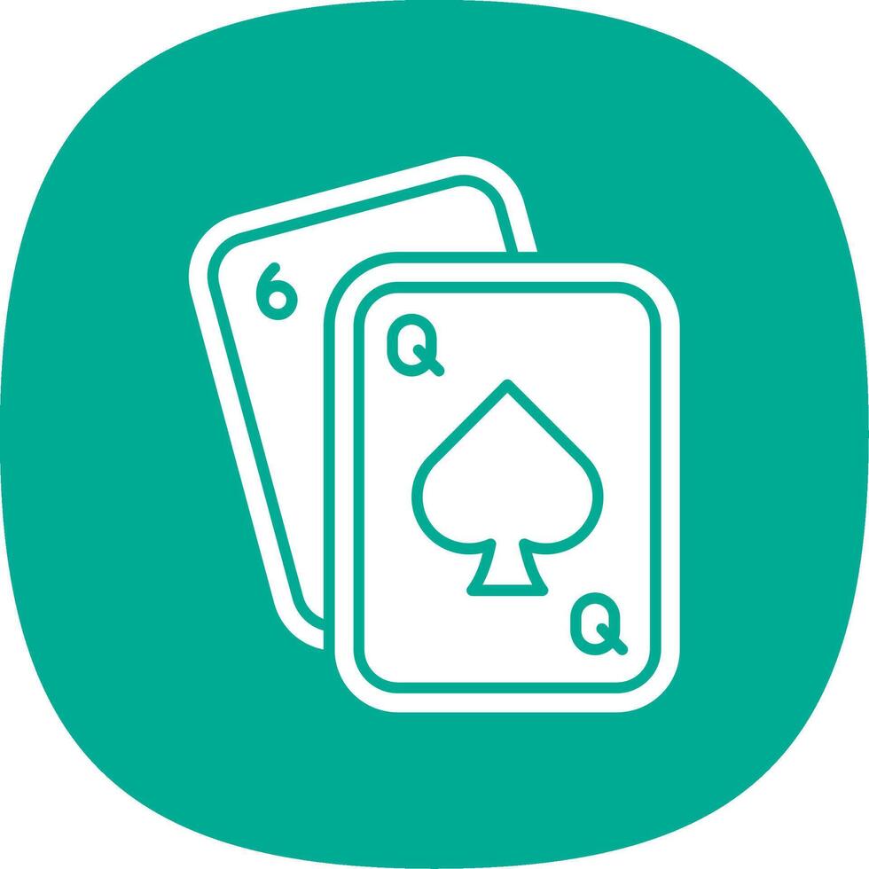 Poker Glyph Curve Icon vector