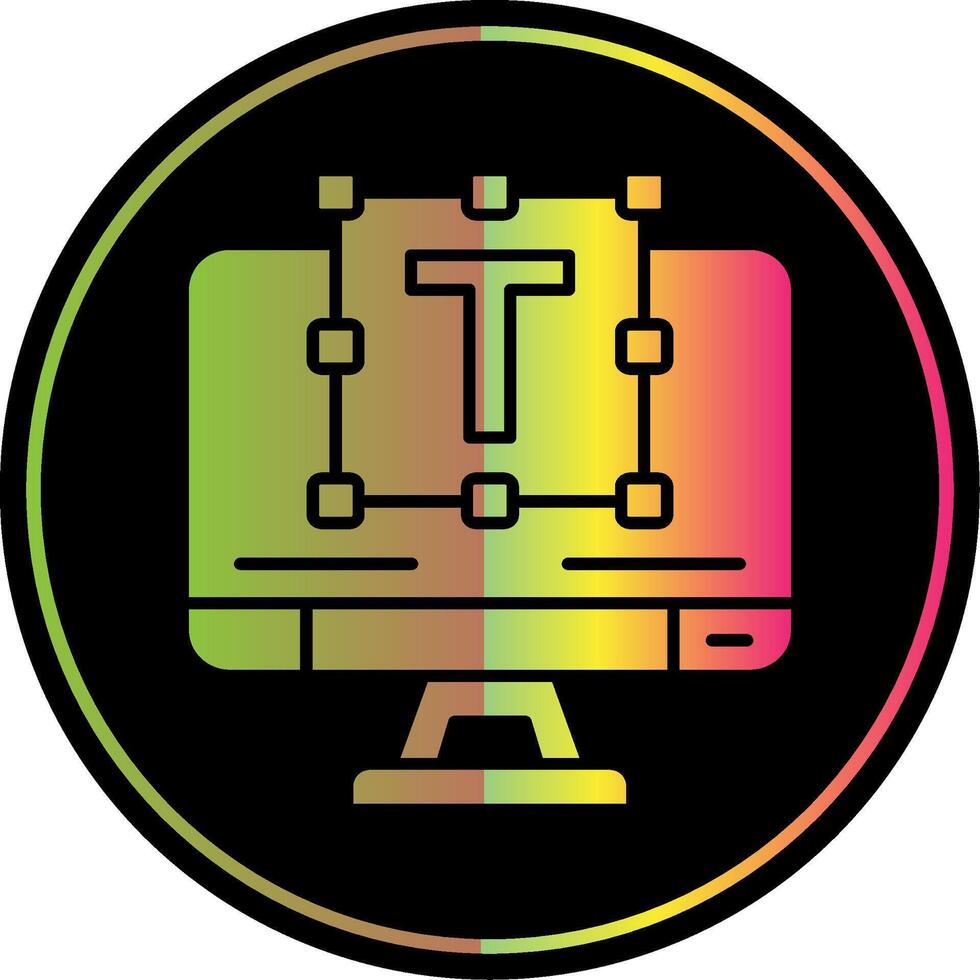 Typography Glyph Due Color Icon vector