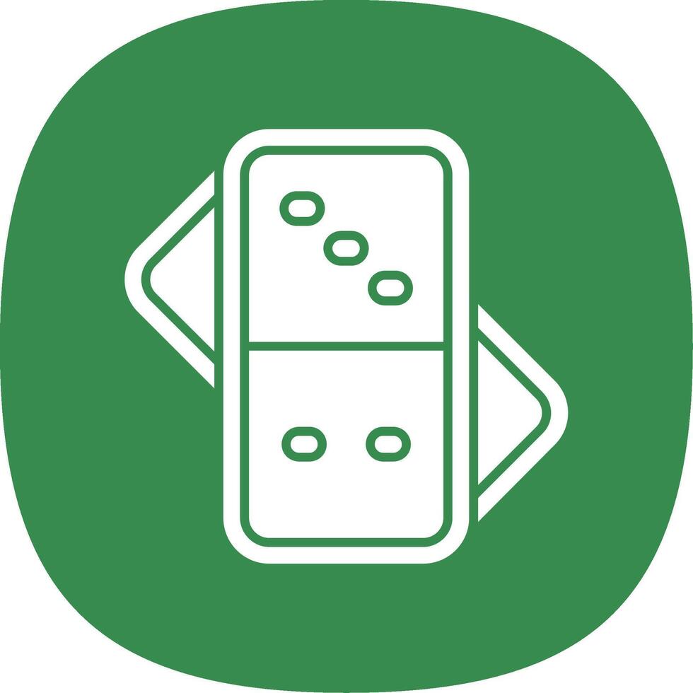 Domino Glyph Curve Icon vector