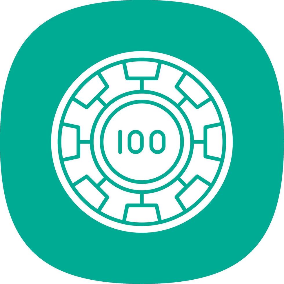 Chip Glyph Curve Icon vector