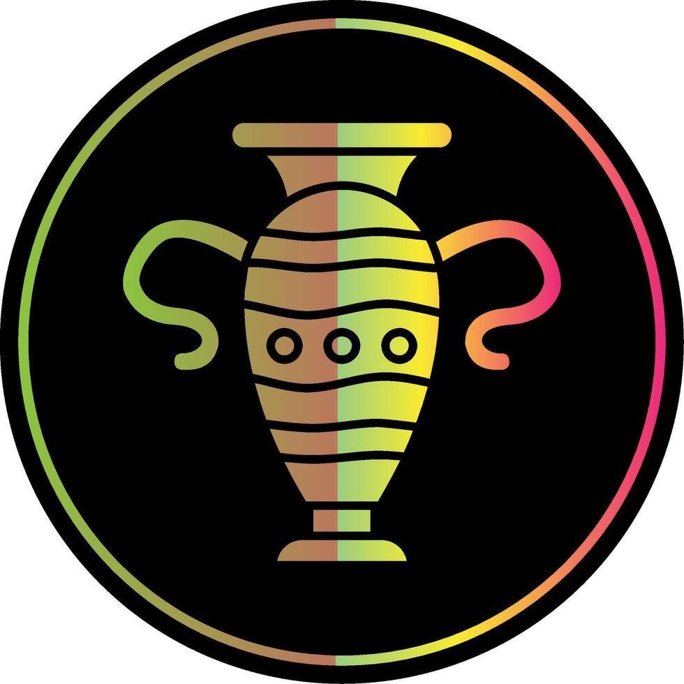 Vase Glyph Due Color Icon vector