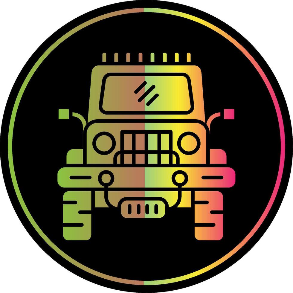 Jeep Glyph Due Color Icon vector