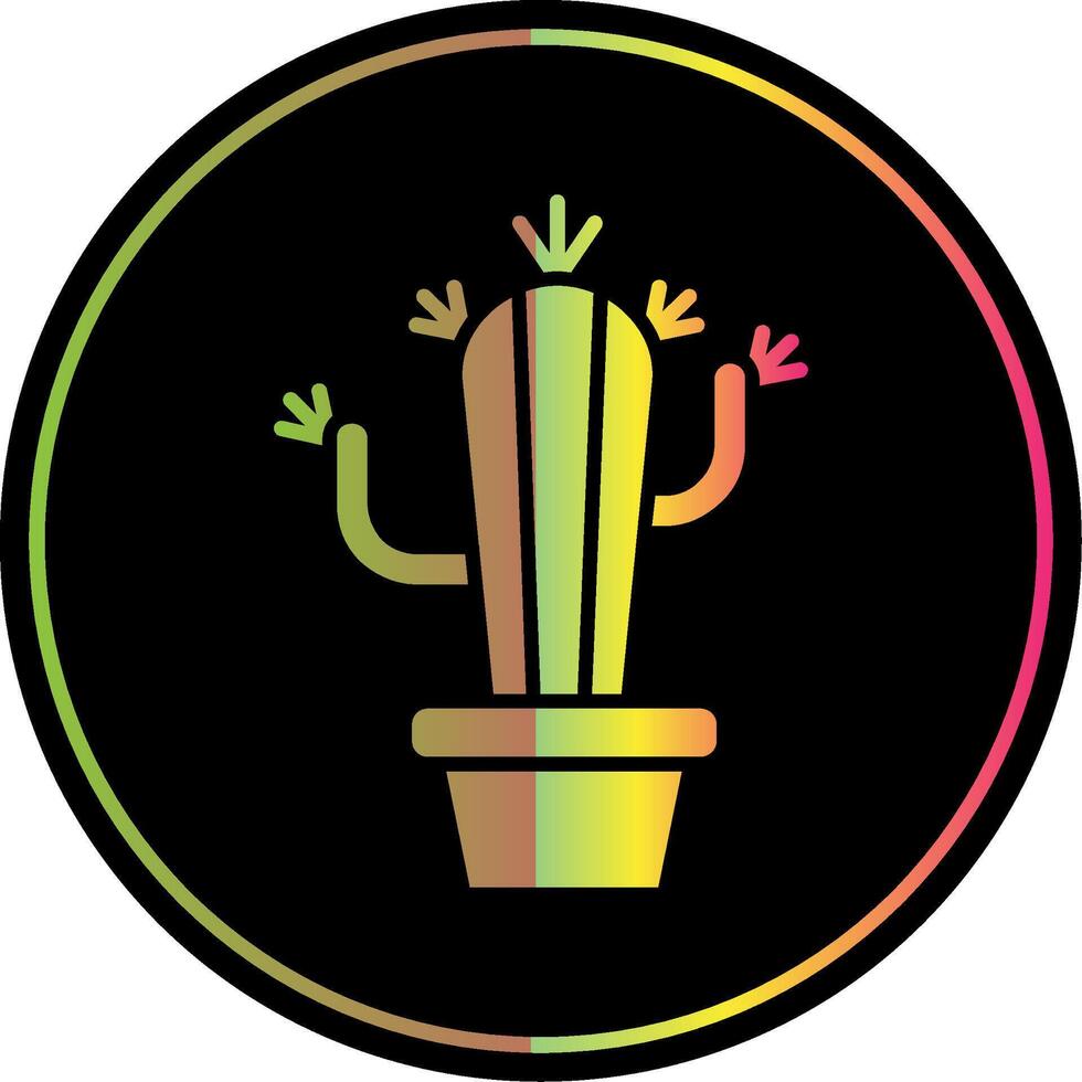 Cactus Glyph Due Color Icon vector