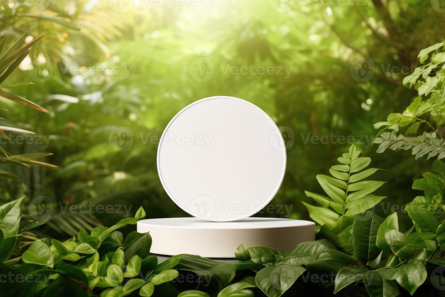 AI generated Minimalist mockup for organic cosmetic product presentation photo