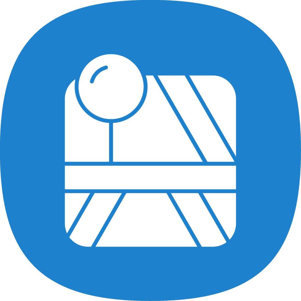 Pin Glyph Curve Icon vector