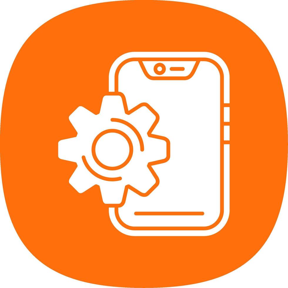 Setting Glyph Curve Icon vector