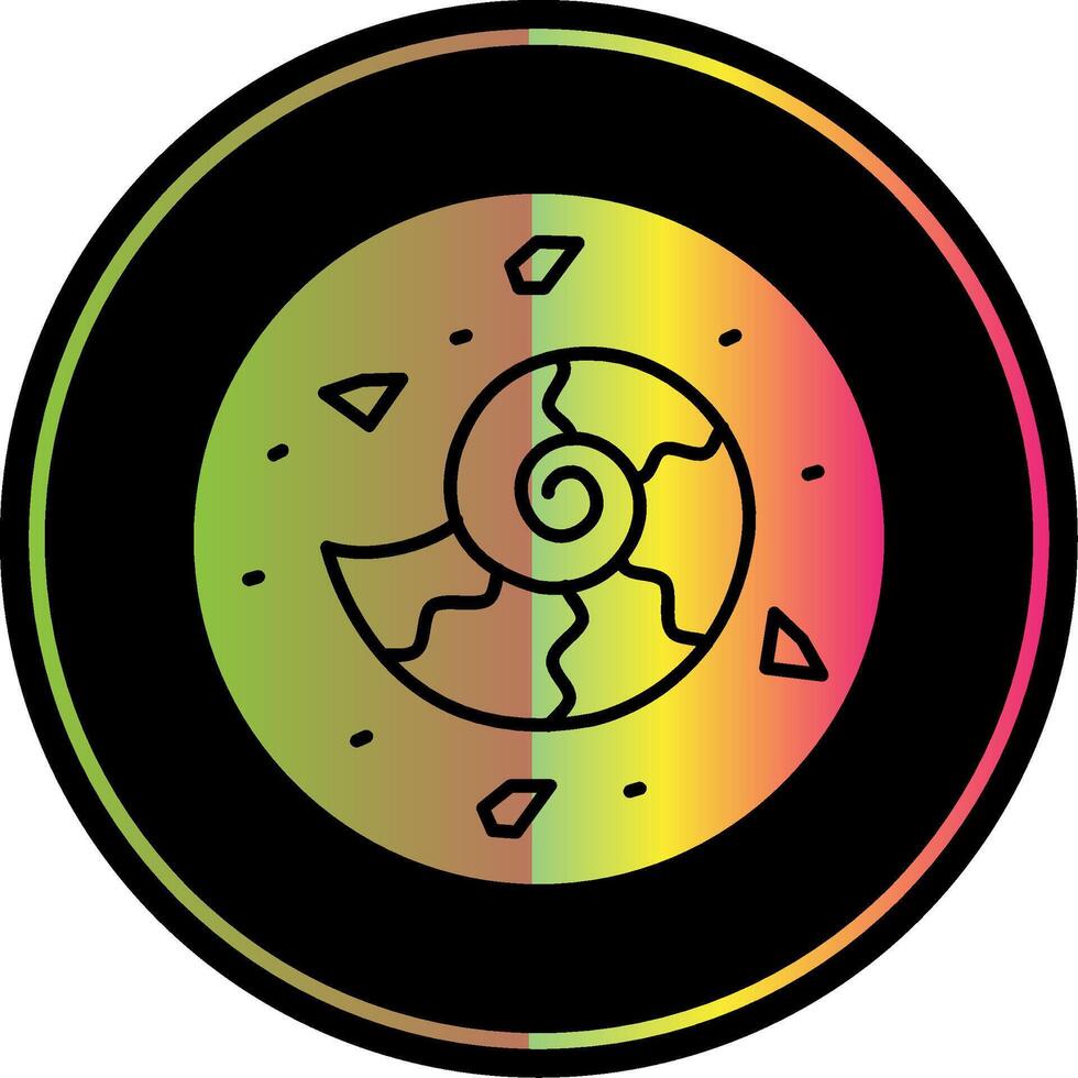 Fossil Glyph Due Color Icon vector