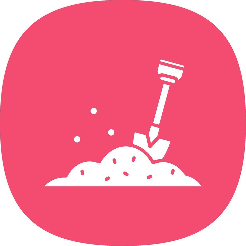 Shovel Glyph Curve Icon vector