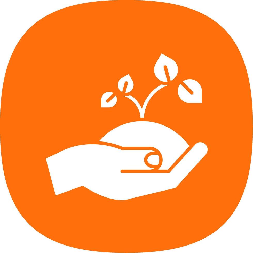 Sprout Glyph Curve Icon vector