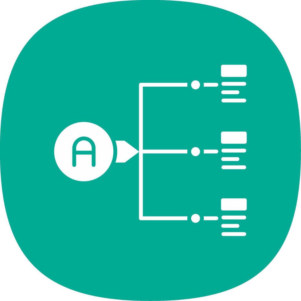 Relation Glyph Curve Icon vector