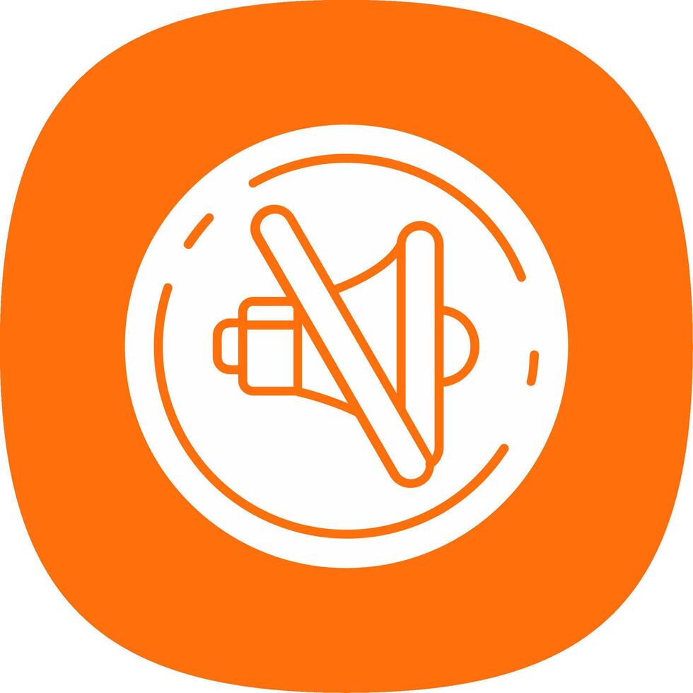 Mute Glyph Curve Icon vector