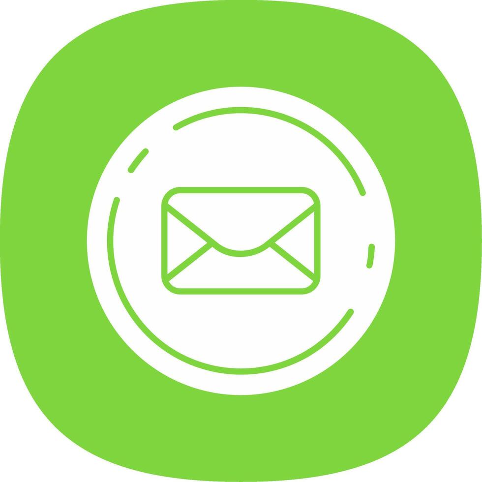 Email Glyph Curve Icon vector