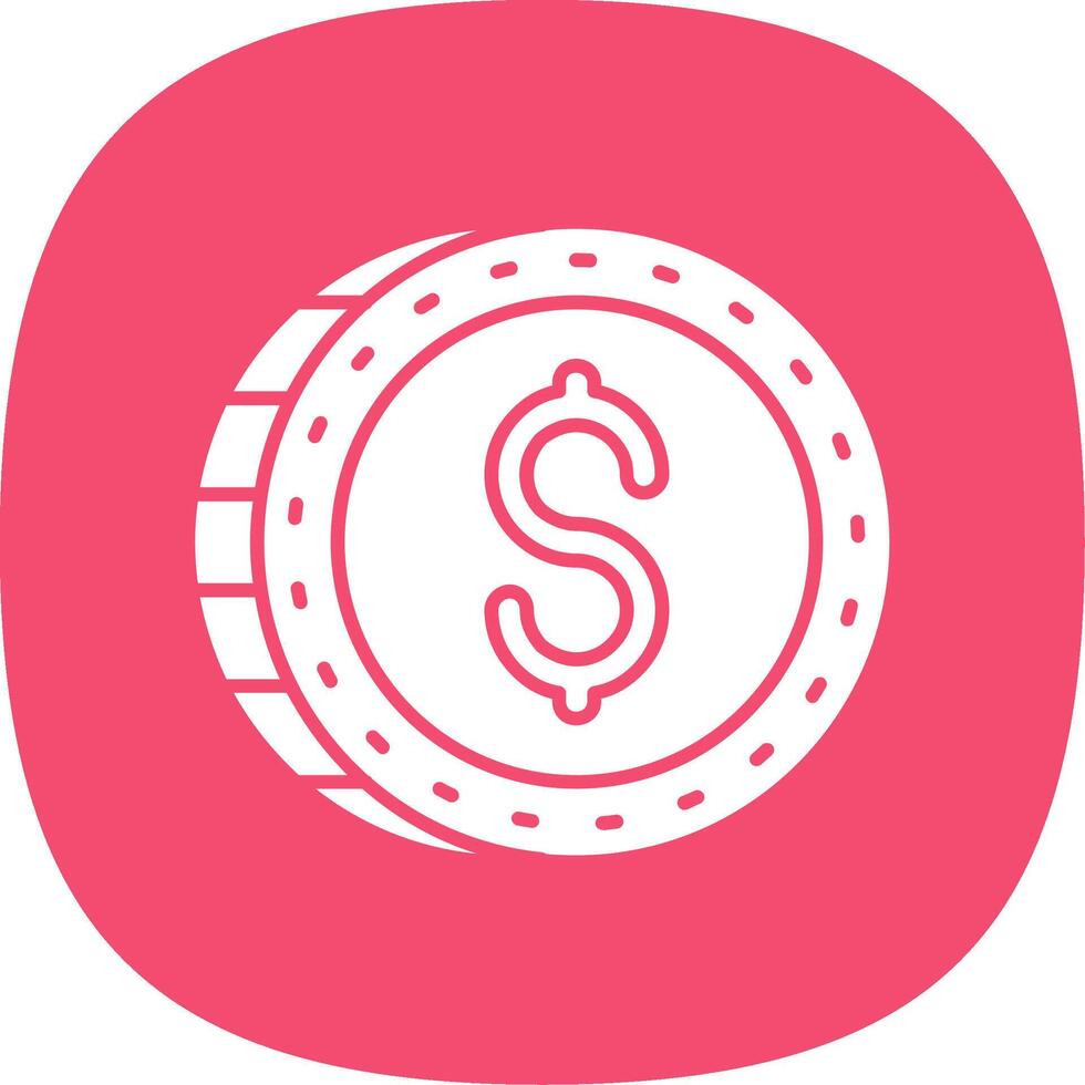 Dollar Glyph Curve Icon vector