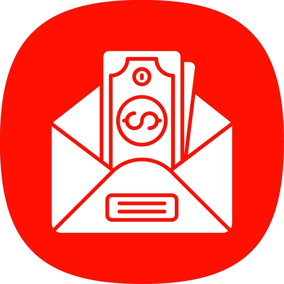 Envelope Glyph Curve Icon vector