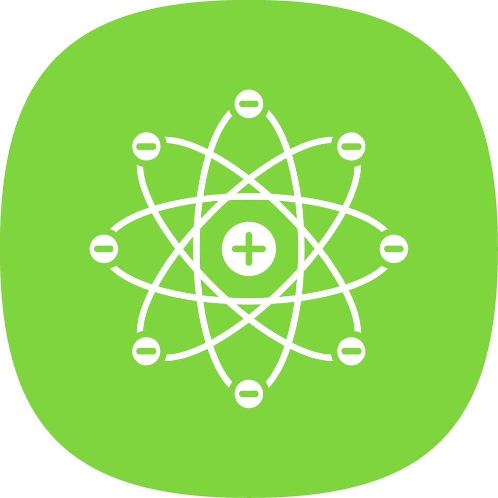 Atom Glyph Curve Icon vector