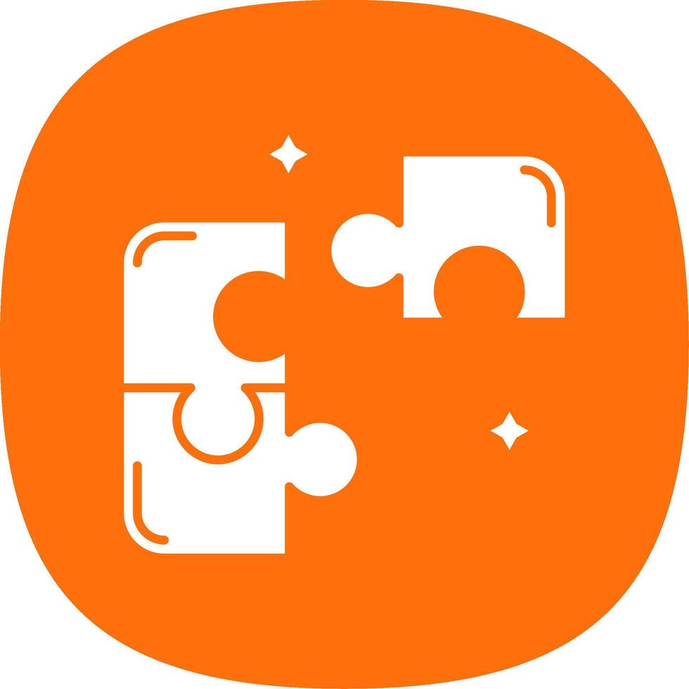 Puzzle Glyph Curve Icon vector