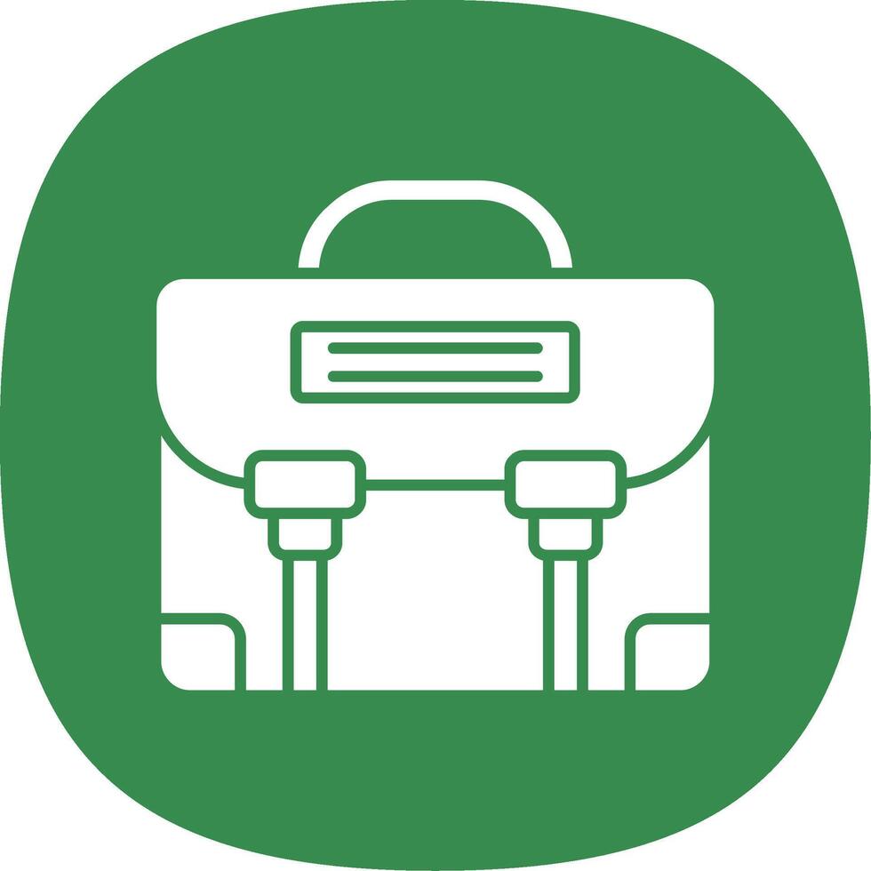 Briefcase Glyph Curve Icon vector