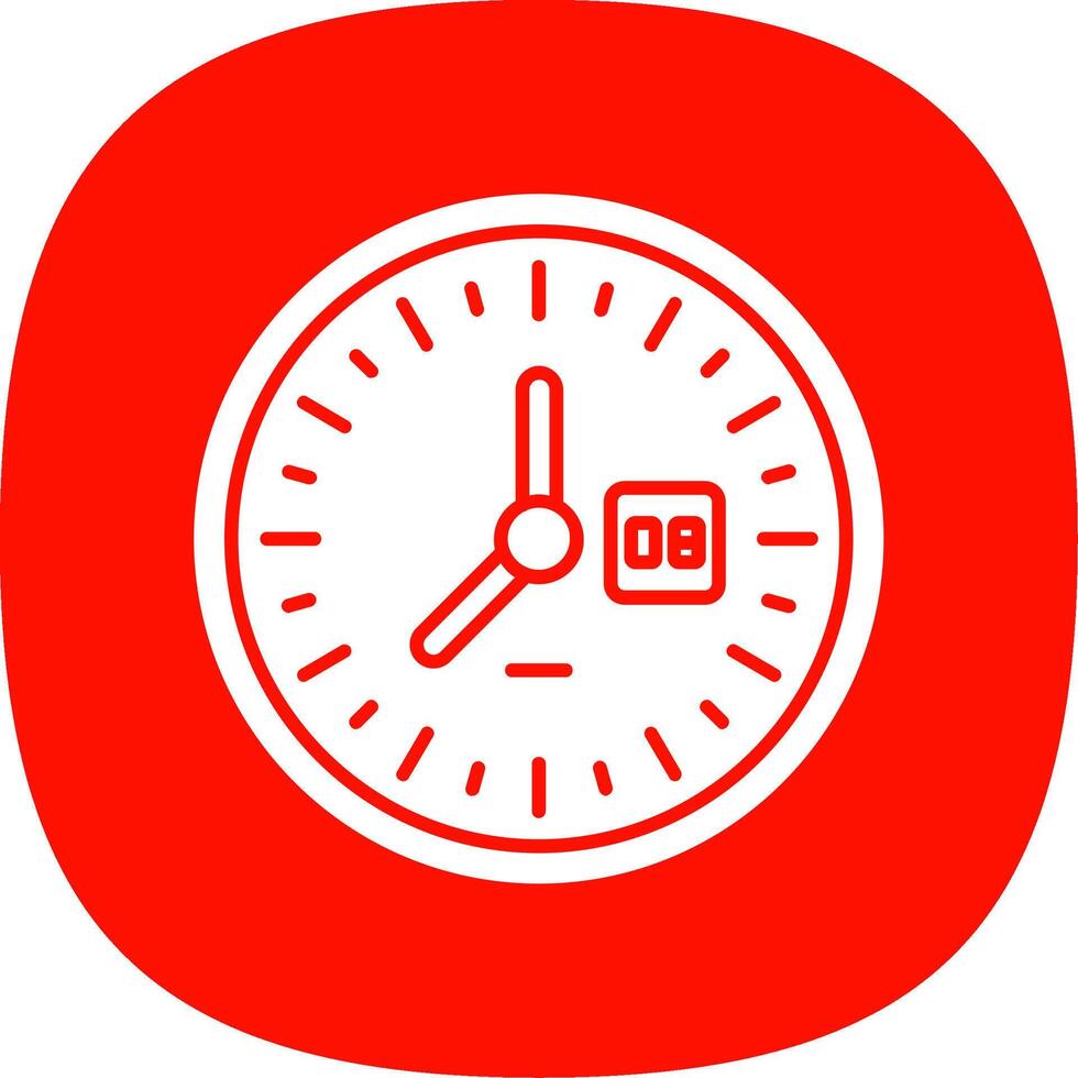 Clock Glyph Curve Icon vector