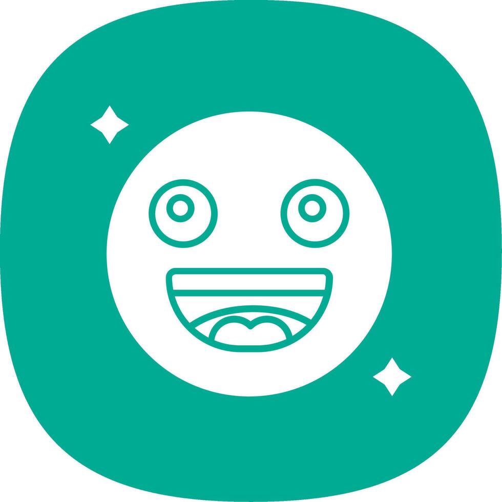 Smile Glyph Curve Icon vector