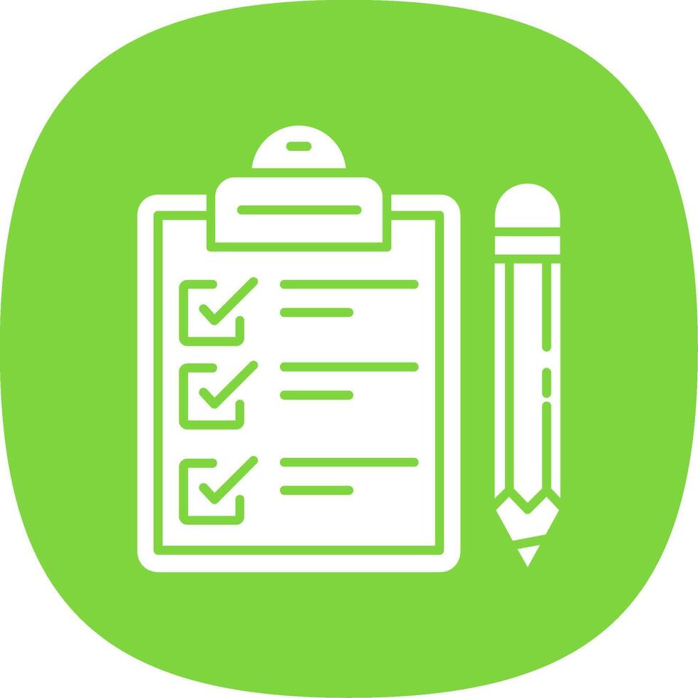 Exam Glyph Curve Icon vector