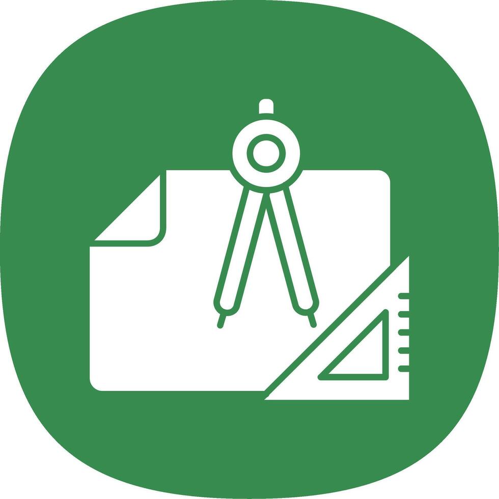 Compass Glyph Curve Icon vector