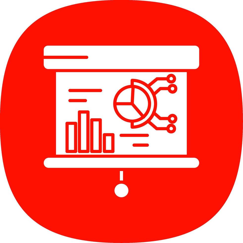 Presentation Glyph Curve Icon vector
