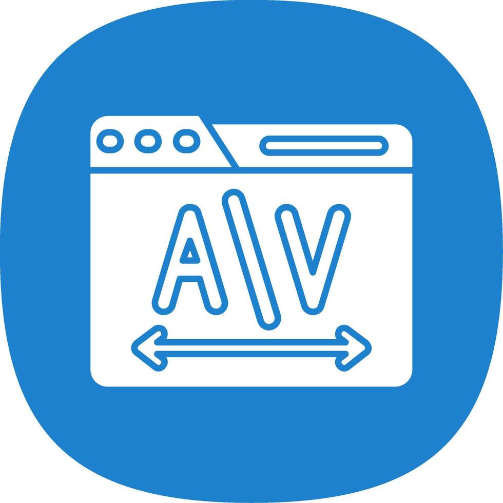 Kerning Glyph Curve Icon vector
